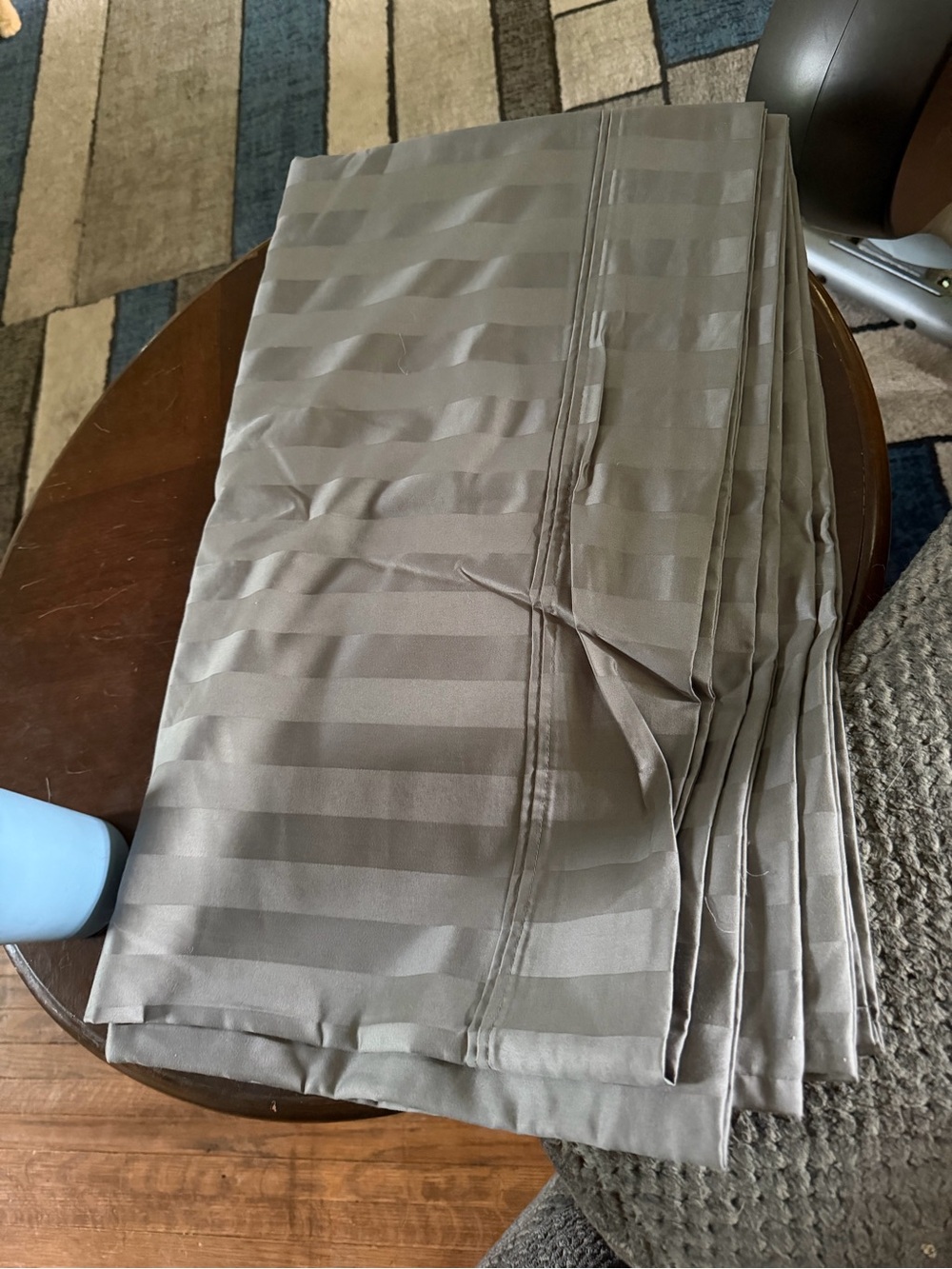 Member’s Mark Hotel Collection Gray Striped Flat Sheet - Queen